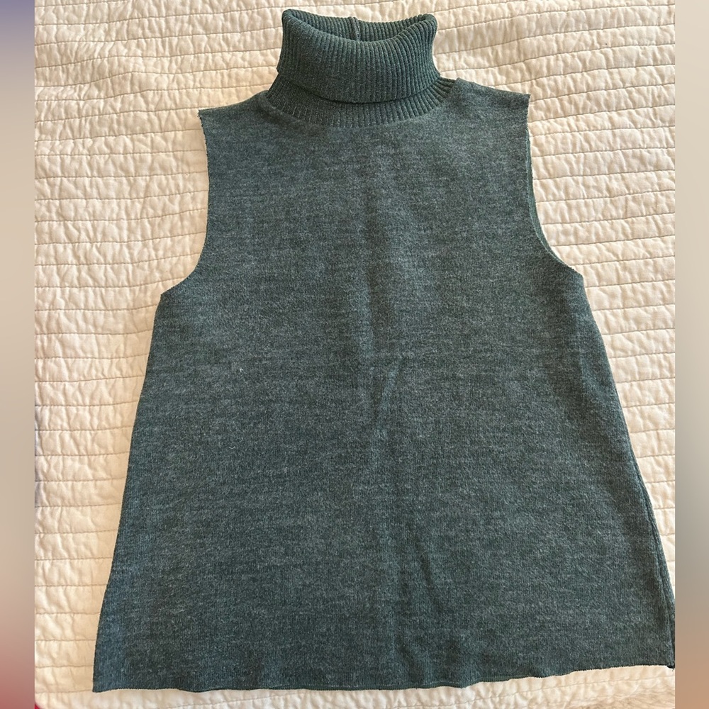 ZARA green turtleneck vest